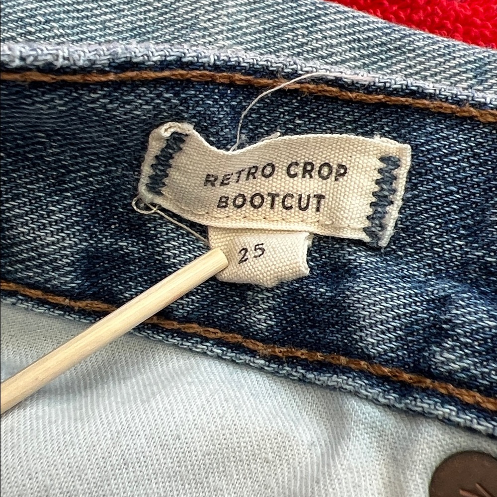 Madewell two-tone Retro Crop Bootcut size 25 Denim Jeans - Picture 4 of 12